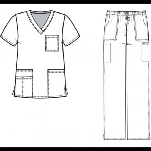 🍒02 7891 MedGear Womens Scrubs Set NAVY XSMALL - Picture 3 of 3